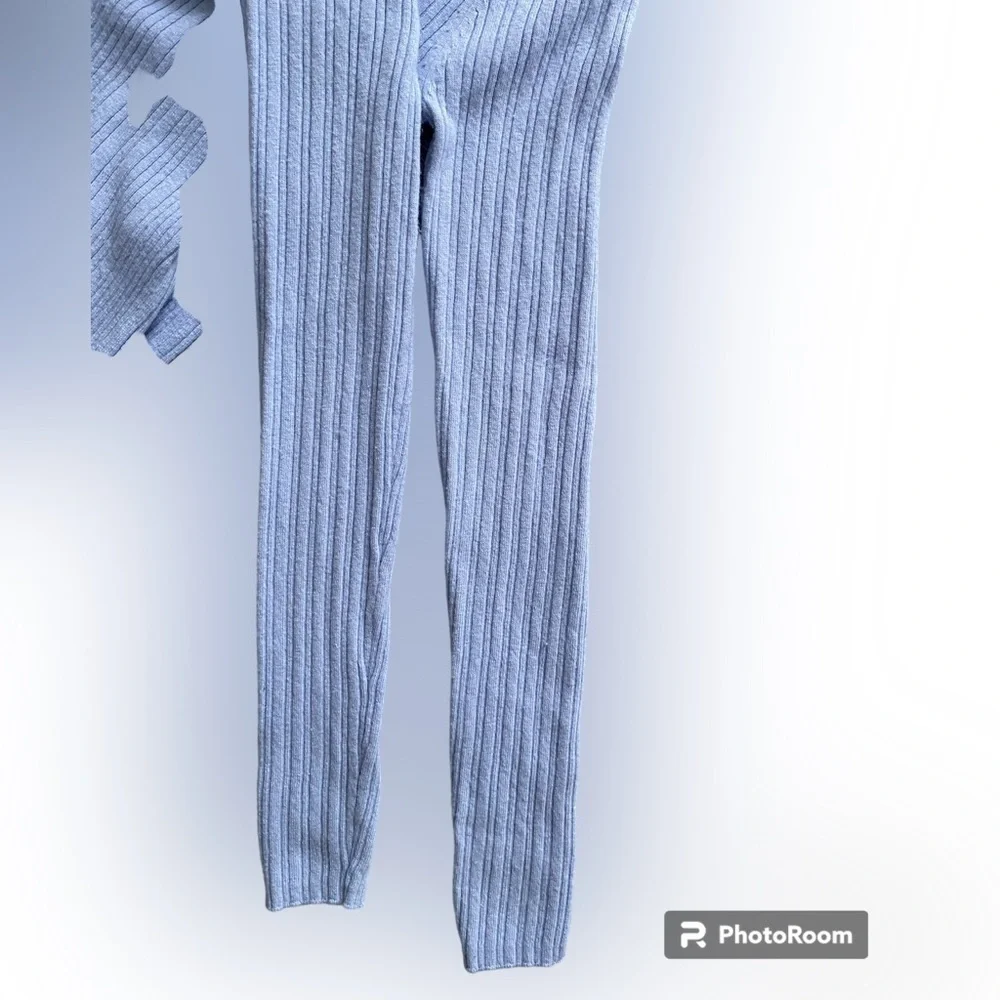 BANANA Republic Blue Ribbed Crop Button Up Cardigan Size S - Picture 4 of 11